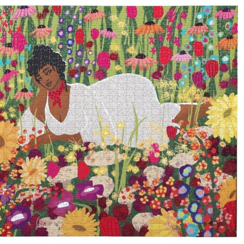Jigsaw Puzzle Woman in Flowers 1000 Piece by eeBoo Square 23 x 23 in NEW Sealed - Picture 4 of 12